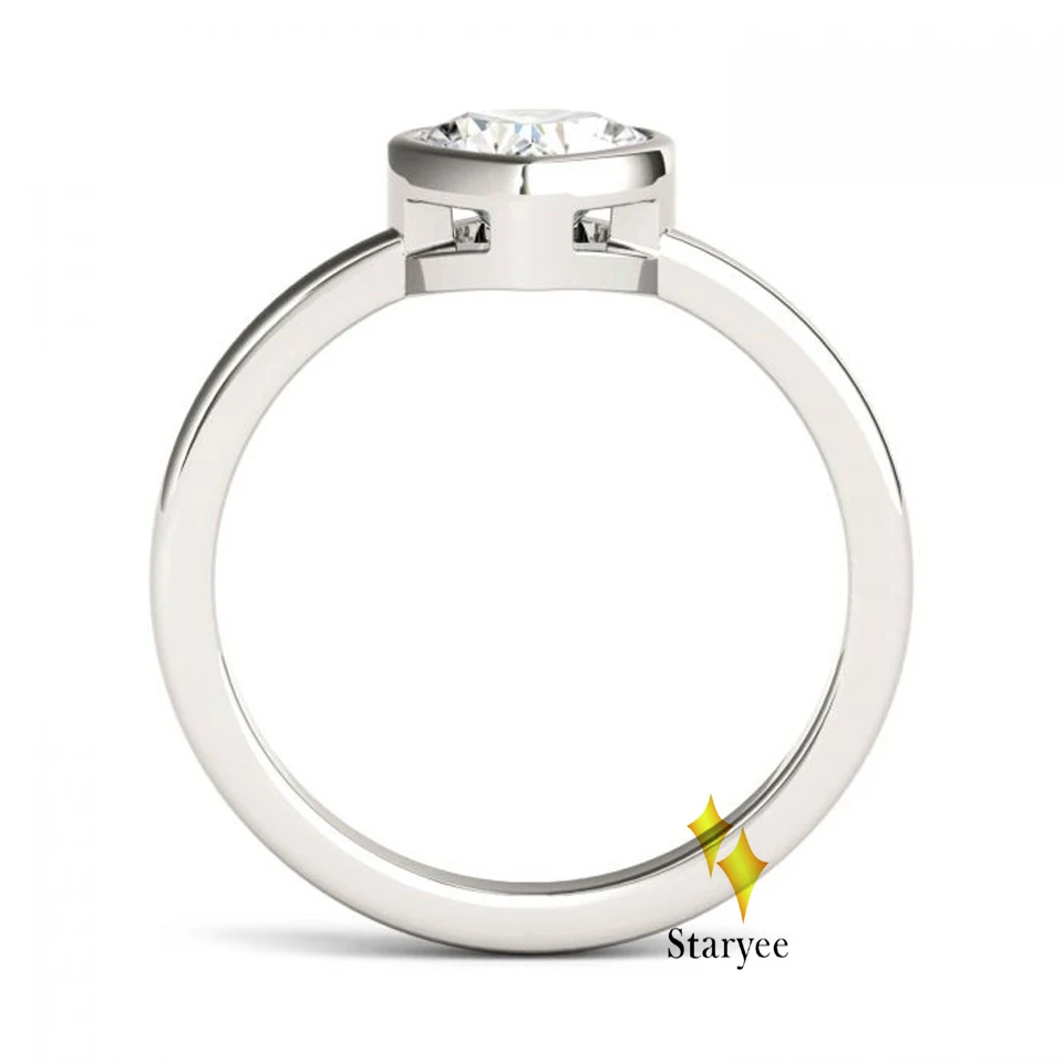 STARYEE 1.0CT 6,5 мм Сердце Вырезать Муассанит Обручение Кольцо Настоящее 14 К розового золота с бриллиантами ювелирных украшений для Для женщин Чарльз colvard VS DE