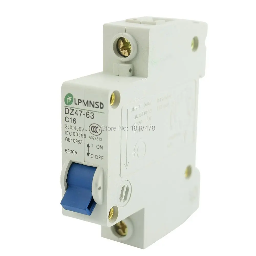 ZD47 1P 10A 16A 20A 32A 40A 50A 63A AC 230V 400V 6000A однополюсный выключатель включения/выключения|230v