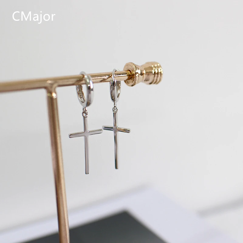 CMajor 925 серебряные серьги в форме Креста модные минималистичные индивидуальные с