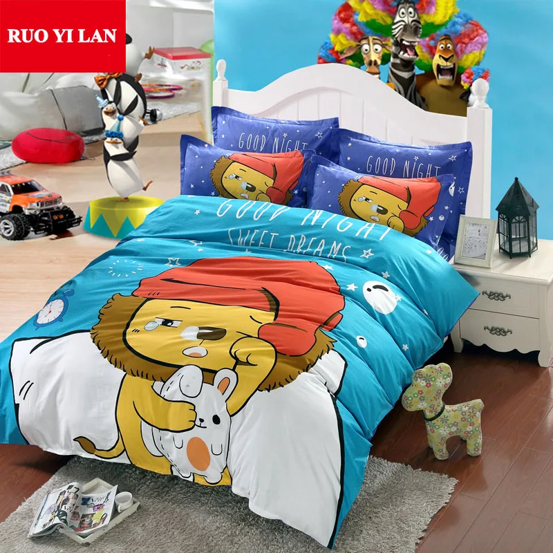Набор пододеяльников из 100% хлопка с надписью Good Night Sweet Dreams и рисунком лионета для