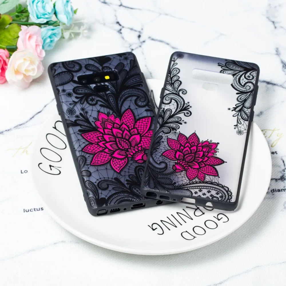 Sexy Floral Case for Samsung Galaxy Note 9 Cover fashion Hard PC+TPU Note9 |