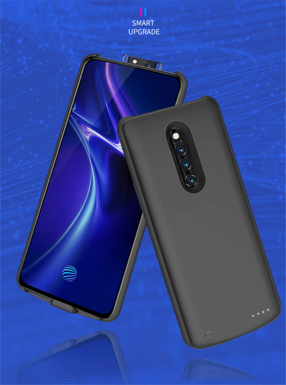 6500 мА/ч Мощность Bank зарядное устройство чехол для VIVO X27 Pro Батарея Зарядное ультра