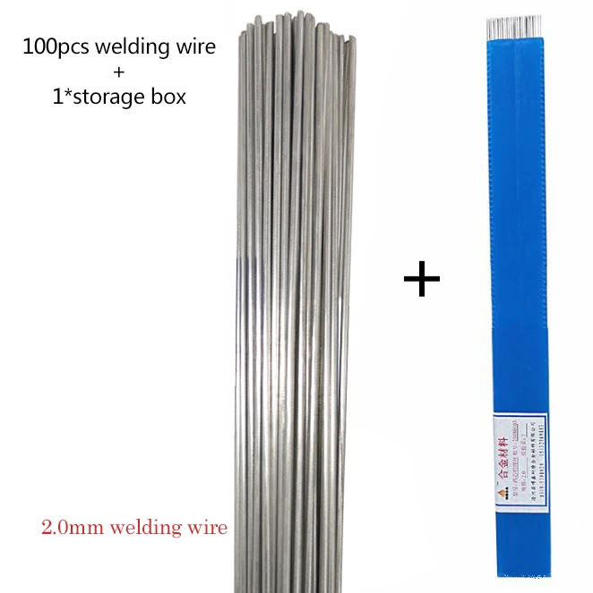 100pcs 2.0mm 100/500 шт сварочная проволока ящик для хранения 1,6 мм/2 мм* 50 см Низкий Температура Алюминий сварочная проволока флюсовой сердцевины сварочная проволока ящик для хранения - Цвет: 100pcs 2.0mm