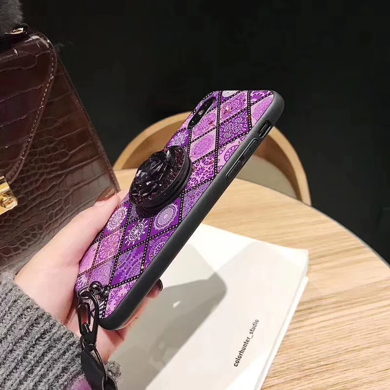 Note10PRO Блестящий самодельный меховой шарик для волос+ Кристальный кронштейн+ ремешок чехол для телефона для samsung S8 S9 S10 Plus Note 8 9 для iphone 11 Pro MAX 7 8Plus XS MAX XR