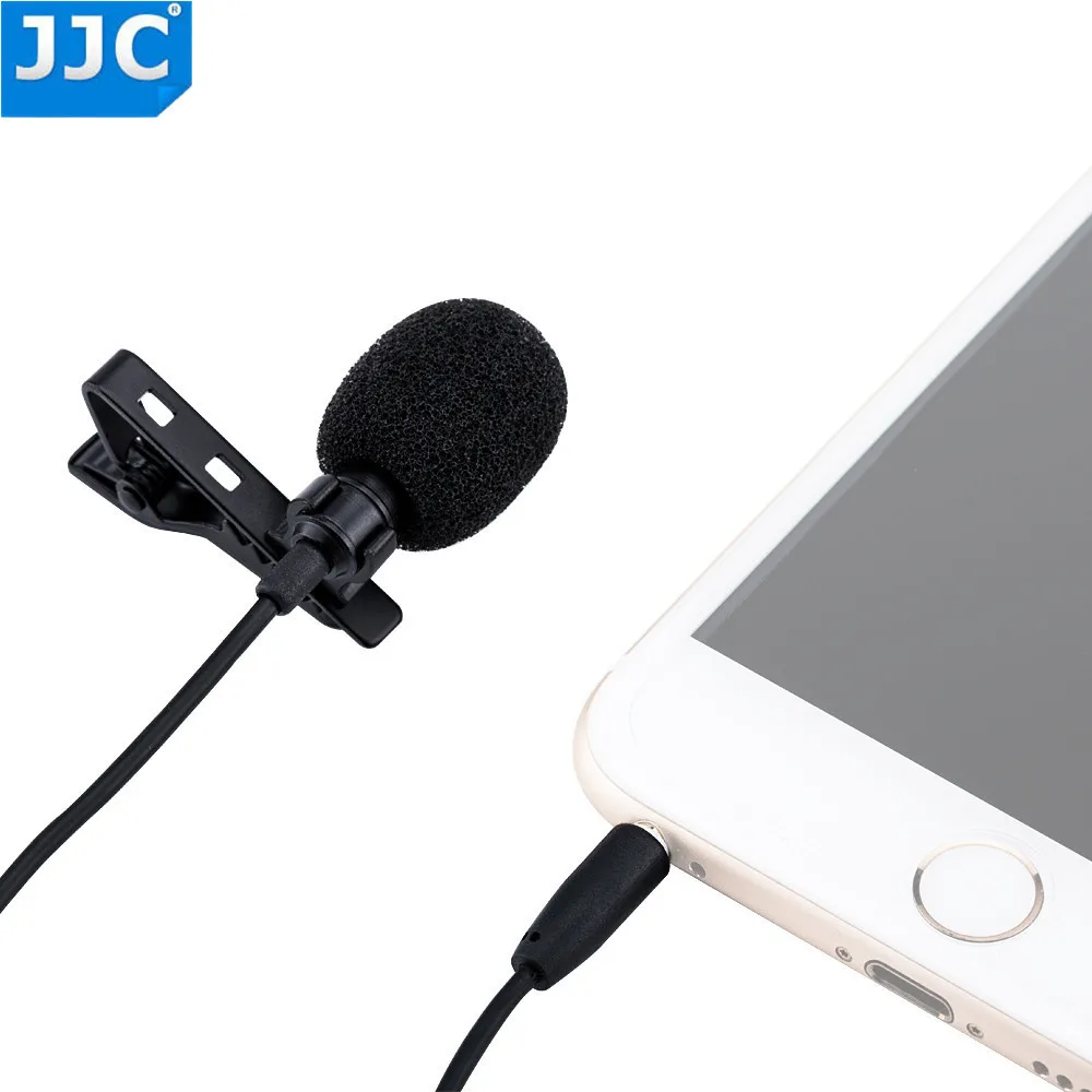 Проводной всенаправленный петличный микрофон JJC 3 5 мм/4 м для iPhone X Xs Plus 8 7 7plus 6S 6 7Plus
