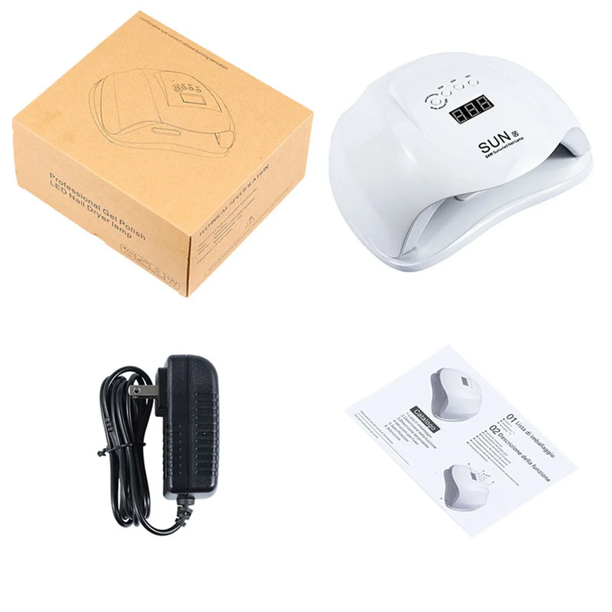 

54W Nail Dryer Lamp 36Led UV Nail Curing Light with 4 Timer Setting & Sensor Powers for UV Builder Gel Finger Toe Nail Polish