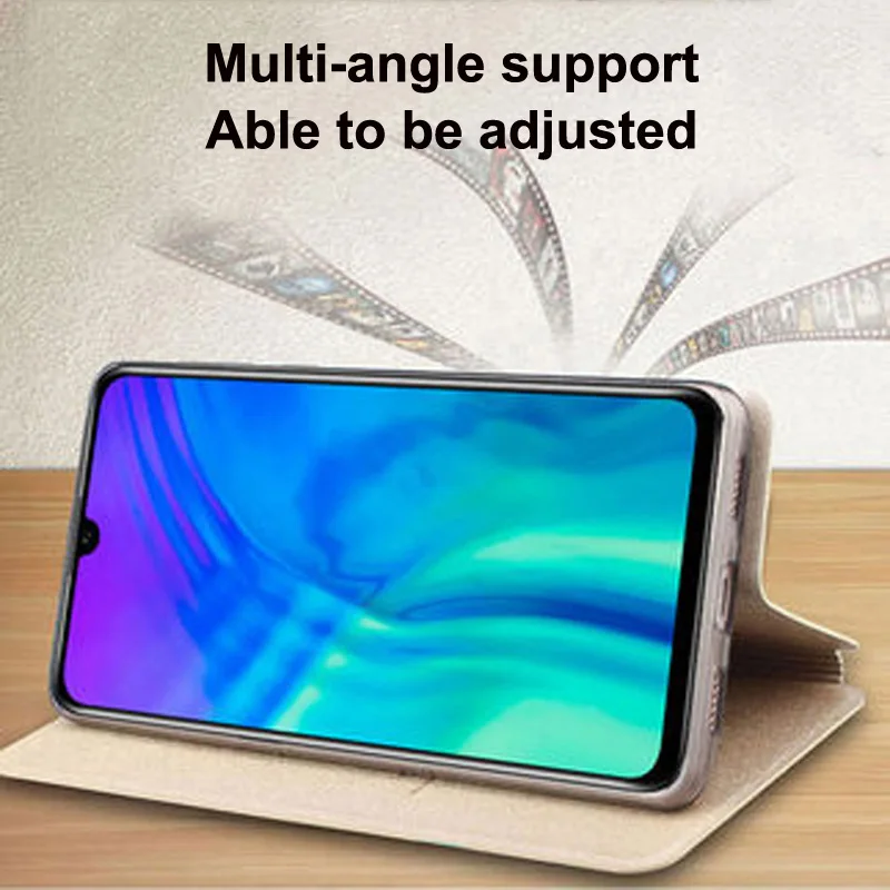 Кожаный флип чехол с окошком спереди для Huawei Honor 20i телефона 20 i 6 21 дюйма задние