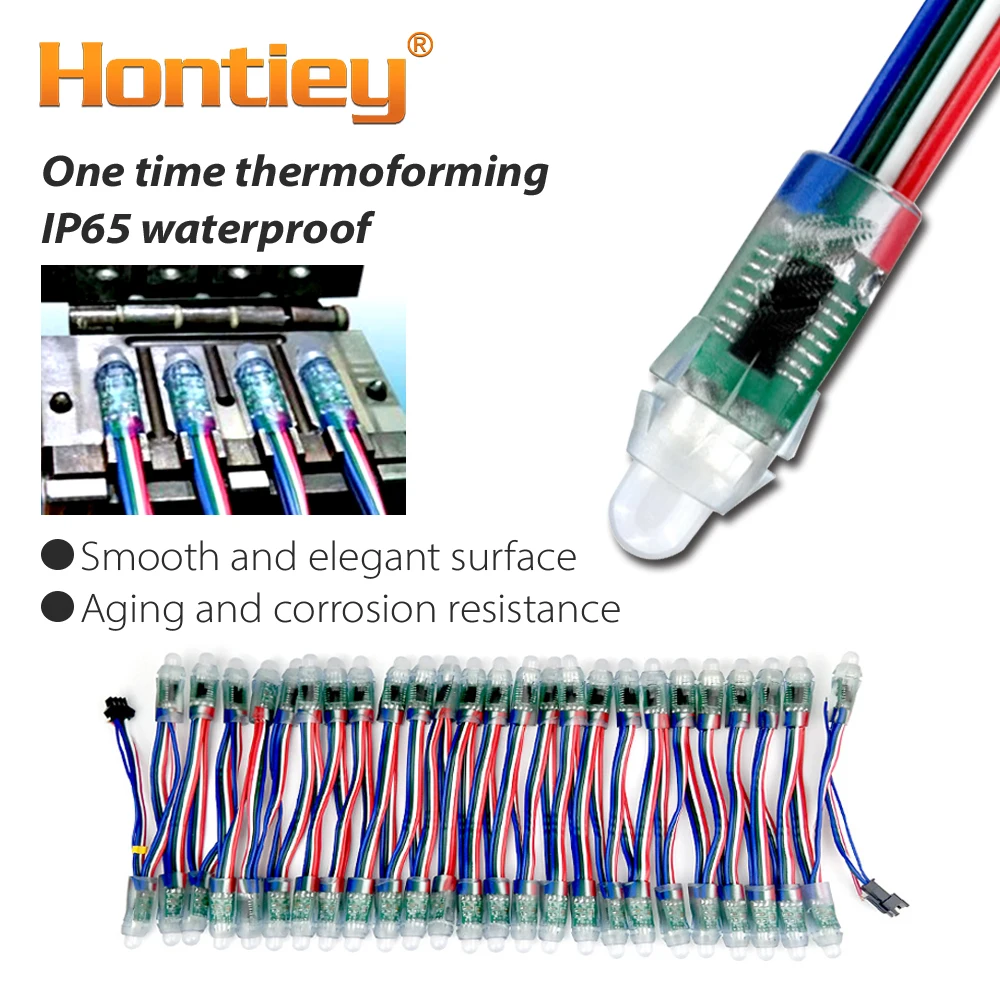 Hontiey светодиодный ленточный светильник 50 шт. 12 мм WS2811 IC полноцветный RGB DC 5 В