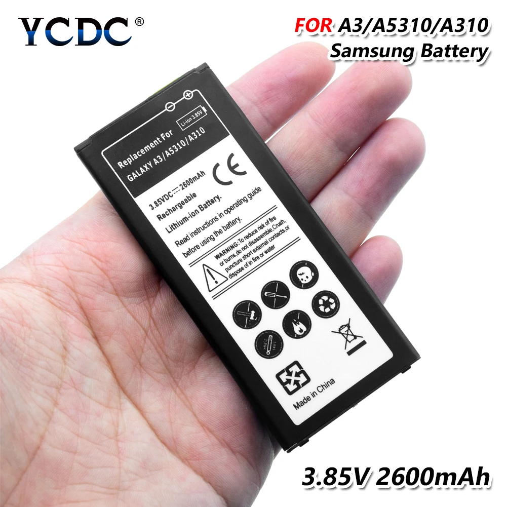 YCDC 1 шт. 3 85 в 2600 мач литиевая аккумуляторная батарея A3/A5310/A310 для Samsung Galaxy SM A310F/SM