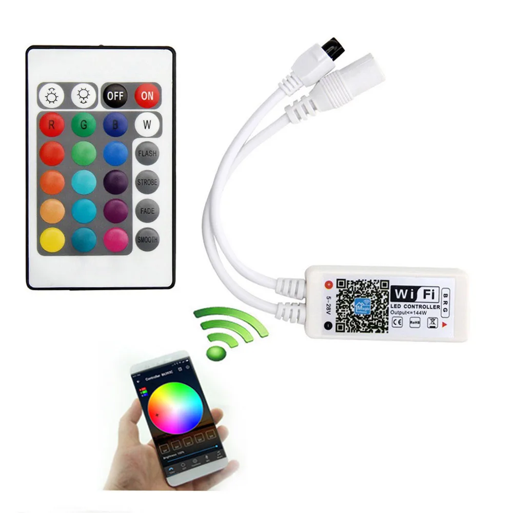 Светодиодная лента Necen 2x5 м WIFI 600LED s RGB 5050 с мини Wi-Fi контроллером и светодиодным