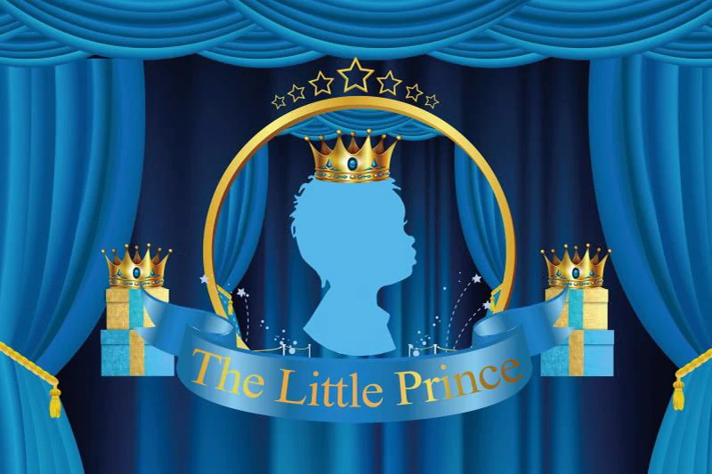 Laeacco Prince день рождения Золотая Корона синяя занавеска ПОРТРЕТНАЯ ФОТОГРАФИЯ фон