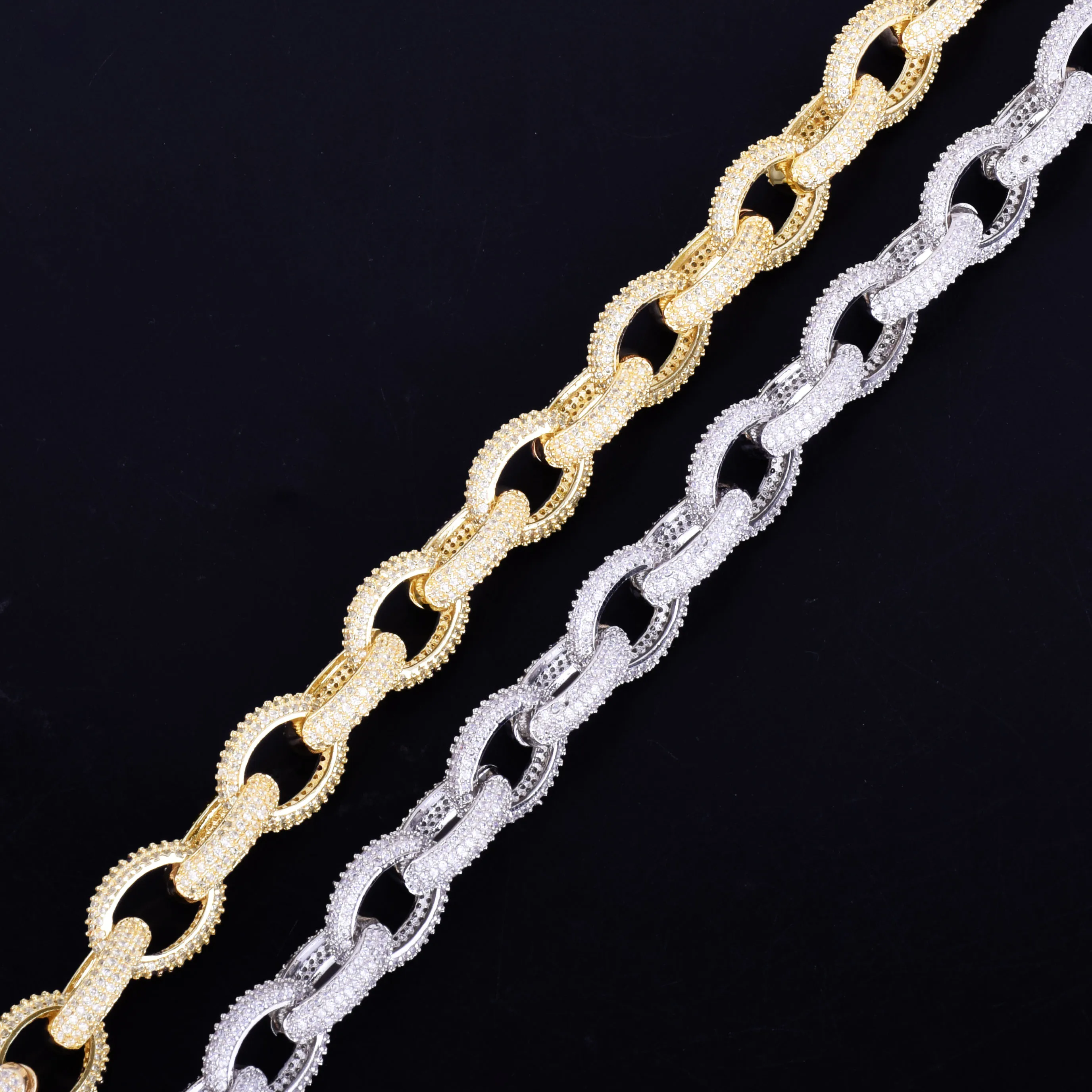 12 мм Iced Тяжелая маленькая панк чокер Bling кубический циркон мужская хип хоп ожерелье рок ювелирные изделия золото серебро цвет цепи 1" 20"