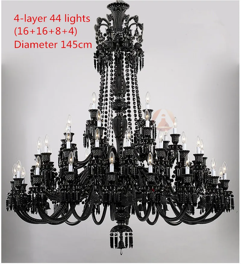 Бесплатная доставка большая люстра lustre light Villa античное черное стекло