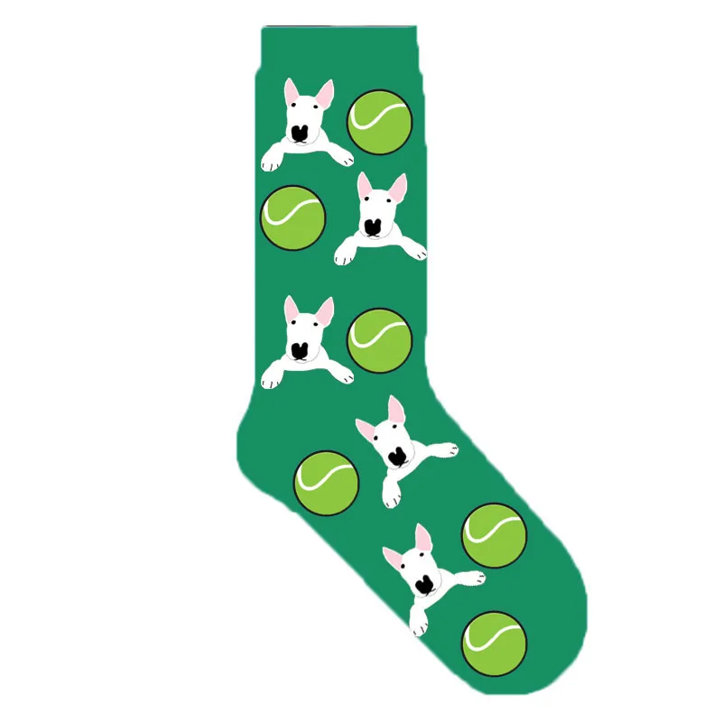 Новинка женские Носки с рисунком Бультерьера футбольным мячом баскетболом регби унисекс бультерьер