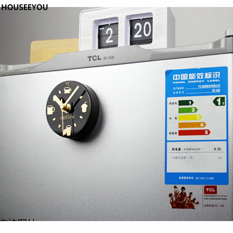 Креативные короткие настенные часы для отдыха магнитные на холодильник простые