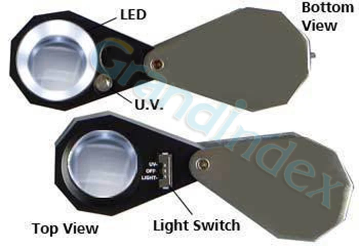 LED лупа триплет 10X 21mm двойной свет белый и УФ GM1021 DP|loupe triplet|led magnifierled loupe triplet |