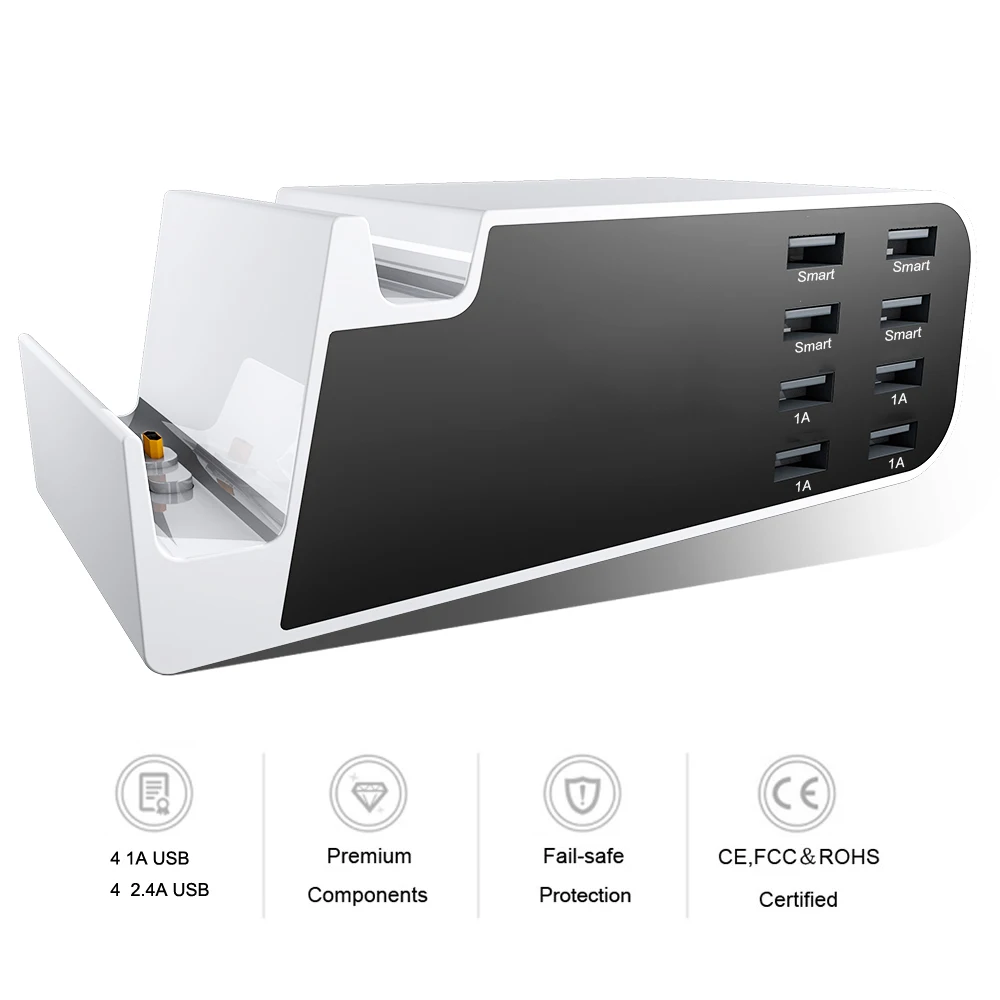 Настольное Универсальное зарядное устройство с 8 портами USB Micro подставка для док
