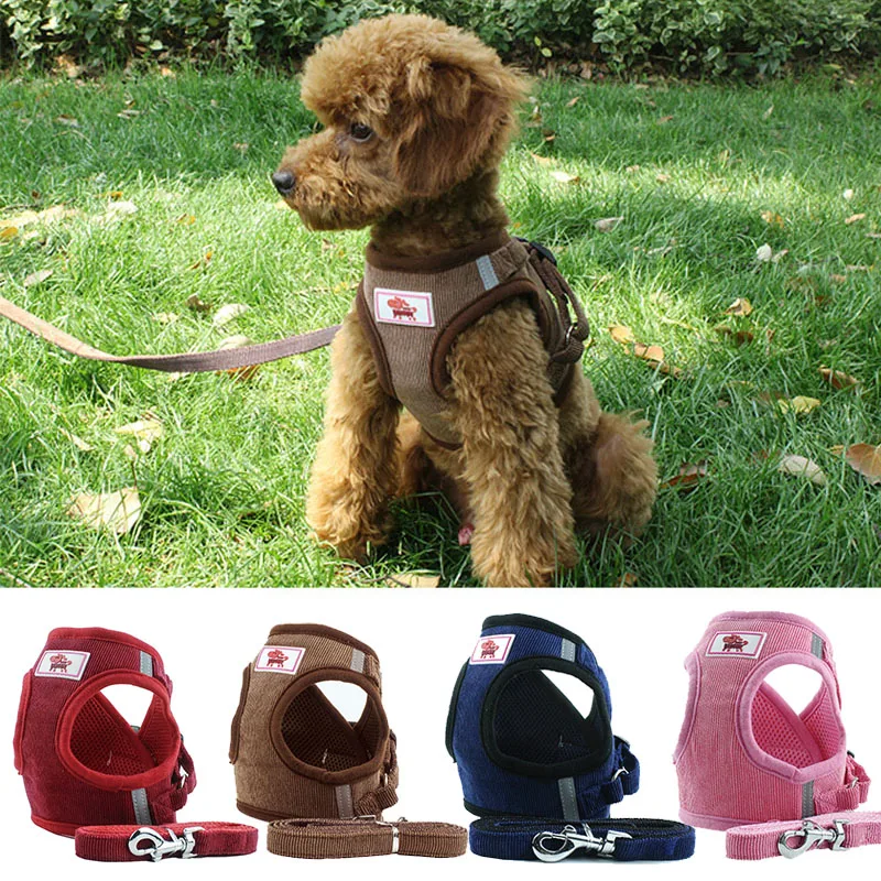 Поводок для домашних животных маленький щенок дышащая сетка мягкий шлейка и