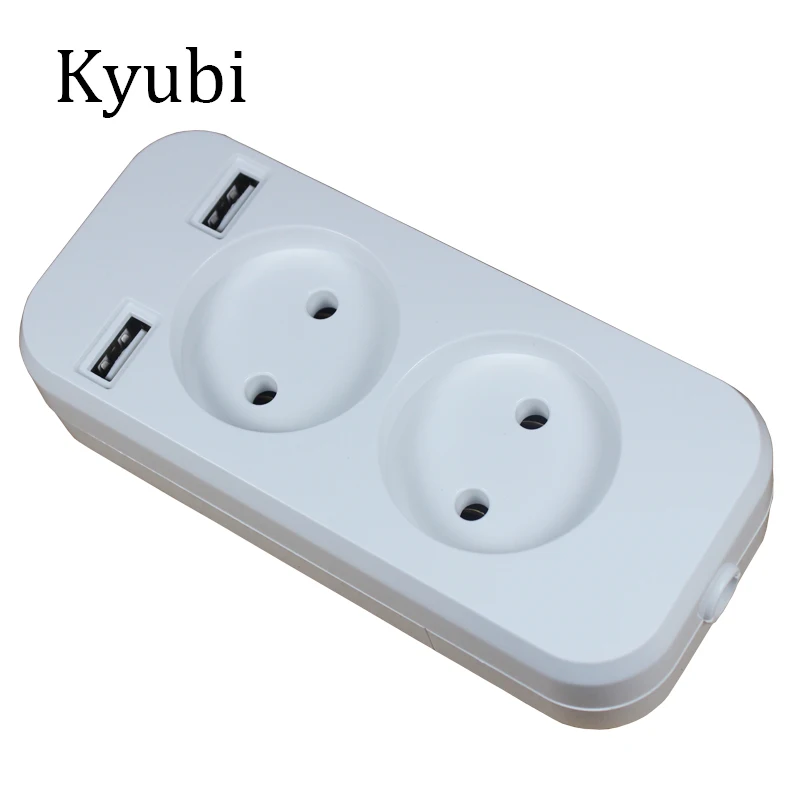 USB удлинитель розетка для зарядки телефона двойной USB Порты и разъёмы 5V 2A Usb electrique приз usb murale steckdose KF-01-1