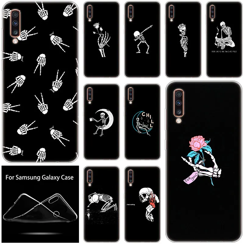 Чехол Dark Skull Art из силикона для Samsung Galaxy A90 A80 A70 A60 A50 A40 A30 A10 A20E A2CORE A9 A7 A8 A6 Plus 2018 A5 2017.