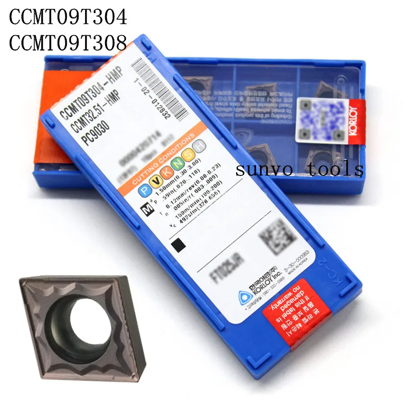 CCMT09T304/CCMT09T308-HMP PC9030 NC3030 KORLOY ЧПУ режущая пластина для токарной обработки фрезерные