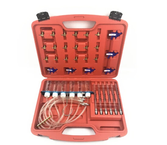 

Diesel Common Rail Injector Flow Meter With 24 Adaptors Fuel Line Test Tester /Diagnosis Tool Set 6 injectors tested together