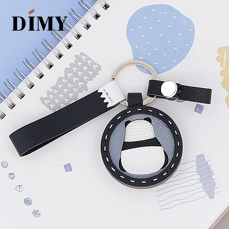 

DIMY Handmade Original Custom Panda Charm Animals Pendant Bag Charms Leather Epsom Palmprint Cattle Hide Simple Accessories