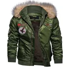 Мужская Флисовая Куртка-бомбер, толстая пуховая куртка, мотоциклетная куртка, военная куртка-пилот, верхняя одежда, армейская зимняя куртка и пальто