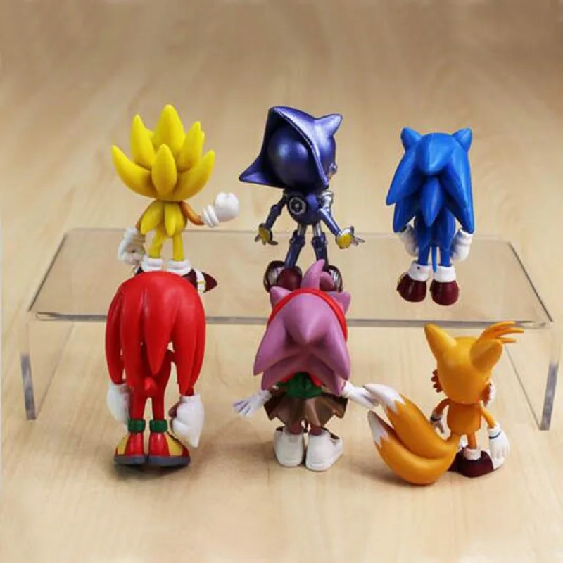6 шт./компл. Sonic зубная щётка пластиковая фигурка героя модель игрушки из