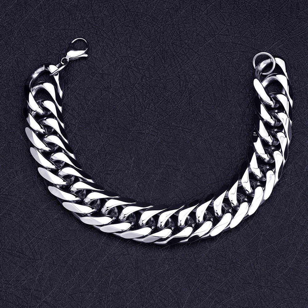 Горячая продажа титановая сталь 16 5 мм браслет-цепочка и браслеты Модные Рок