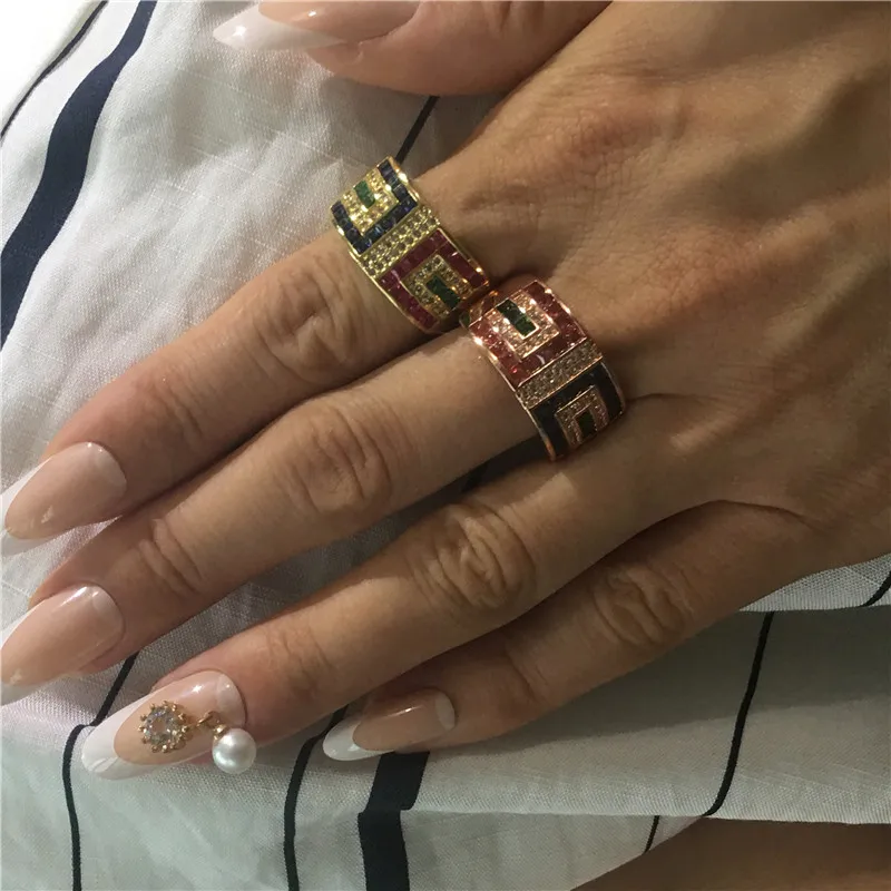 Винтажное женское коктейльное кольцо choucong разноцветное массивное обручальное
