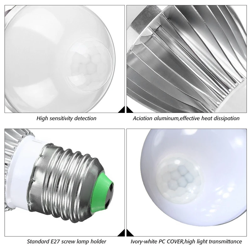E14/E27/B22 LED PIR датчик движения лампа 5 Вт/7 Вт/9 Вт Супер яркость инфракрасный