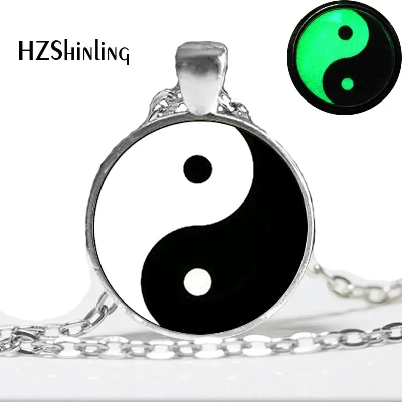 Светящаяся стеклянная плитка ручной работы Tai Ji Yin Yang китайская подвеска