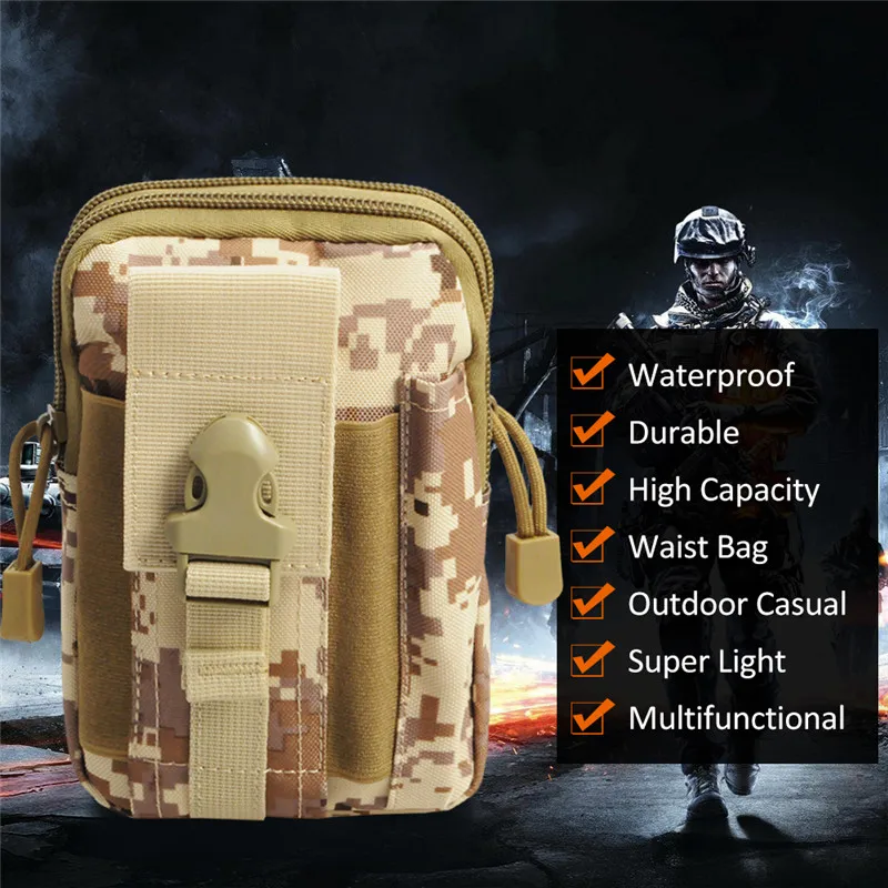 Тактический Molle Чехол охотничий поясной ремень сумка для телефона Мужская