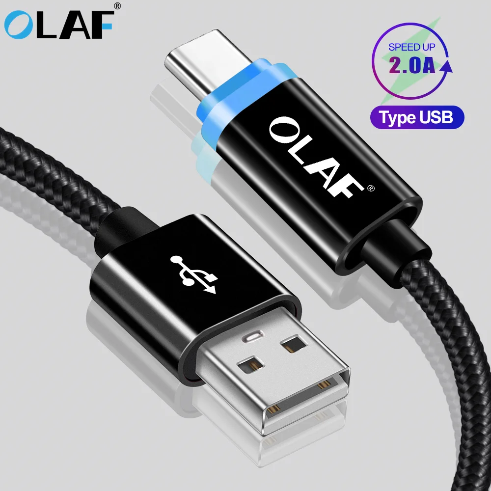 Кабель OLAF USB Type C для быстрой зарядки кабель Samsung Galaxy S9 S8 Oneplus 6 кабели в нейлоновой