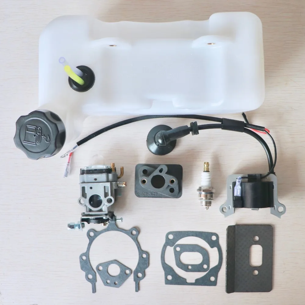 Карбюратор катушка зажигания топливный бак 43CC 52CC 47CC 40-5 CG430 CG520 1E40F-5 40F-5 TL43 кусторез для щеток бак среднего рта Карбюратор катушка зажигания топливный бак 43CC 52CC 47CC 40-5 CG430 CG520 1E40F-5 40F-5 TL43 кусторез для щеток бак среднего рта