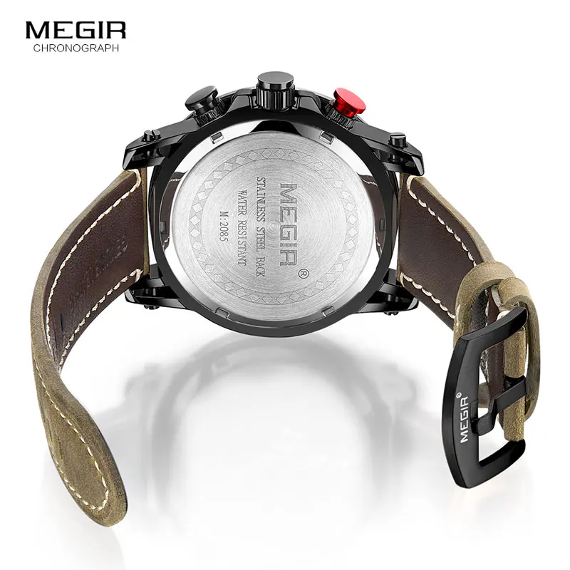 Часы наручные MEGIR Мужские кварцевые брендовые Роскошные повседневные