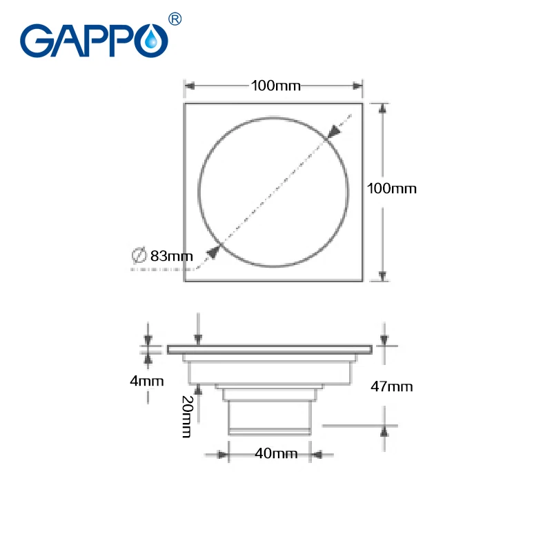 GAPPO сливы квадратный линейный пол для ванной комнаты крышка душевой ванна