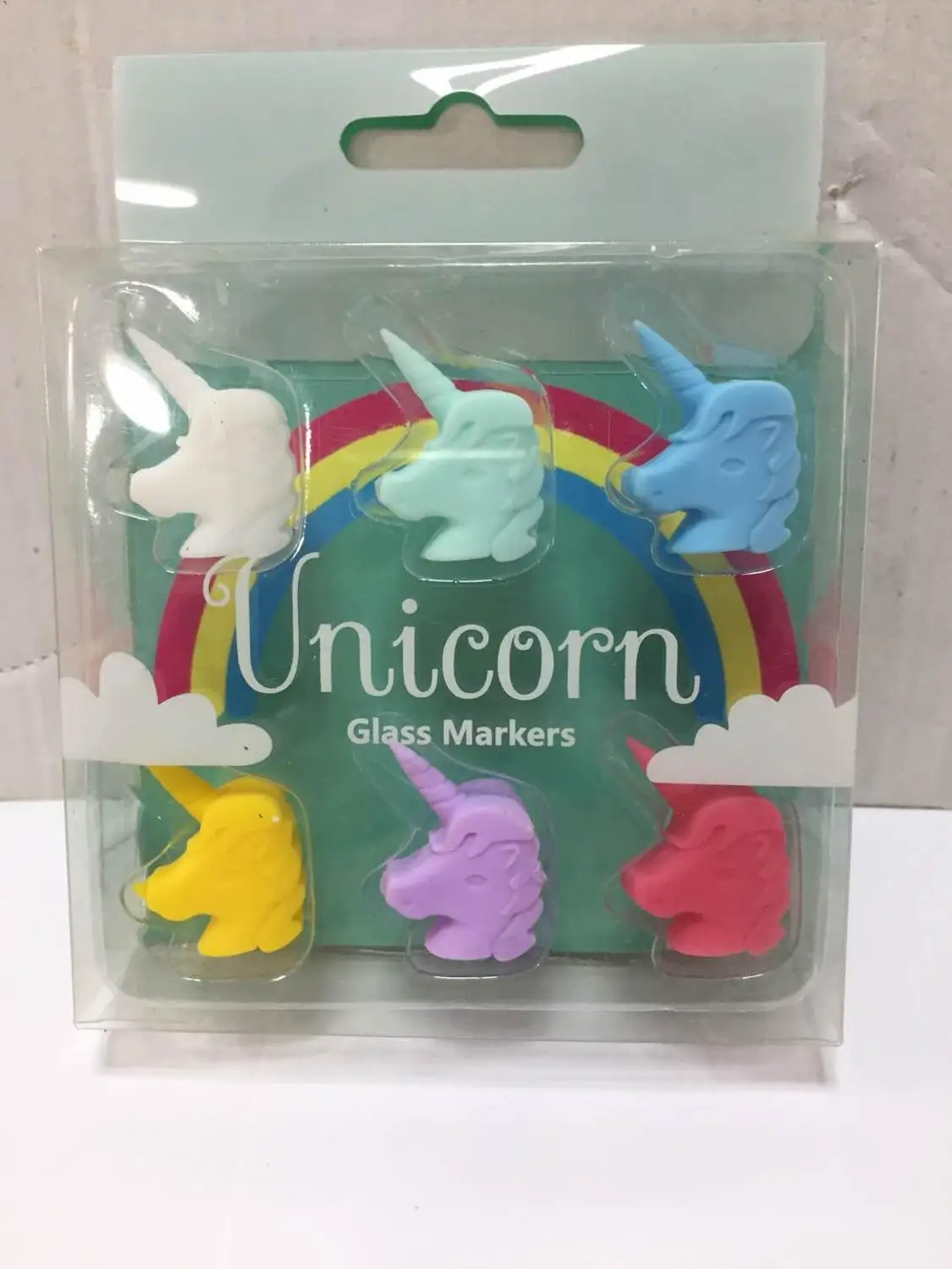 6pcs Box packing Силиконовые единороги вечерние маркер на стакан для вина шармы питьевой Бадди Кубок идентификация чашка бирка для этикетки знаки - Цвет: 6pcs Box packing
