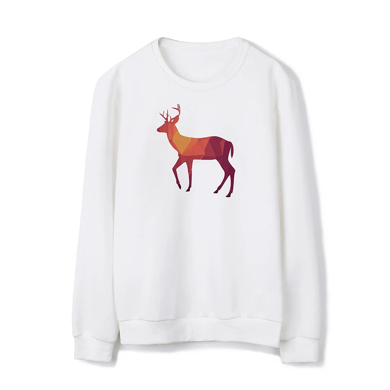red deer white Markless/худи с принтом на заказ; сезон осень-зима; повседневные мужские толстовки с принтом; Модный хлопковый пуловер; мужские Cпортивные костюмы толстовки - Цвет: red deer white