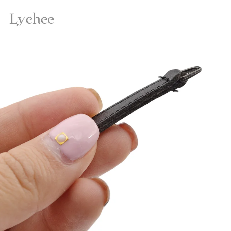 Lychee Life 10 шт. кожаная бирка на молнии черная кофейная головка сделай сам ручная