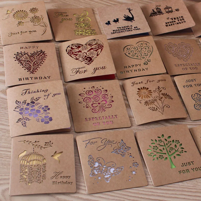 

Small kraft greeting card birthday card festival card