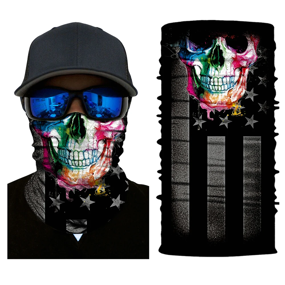 Балаклава маска для лица мотоциклетная тактическая Durag с призрачным черепом шеи