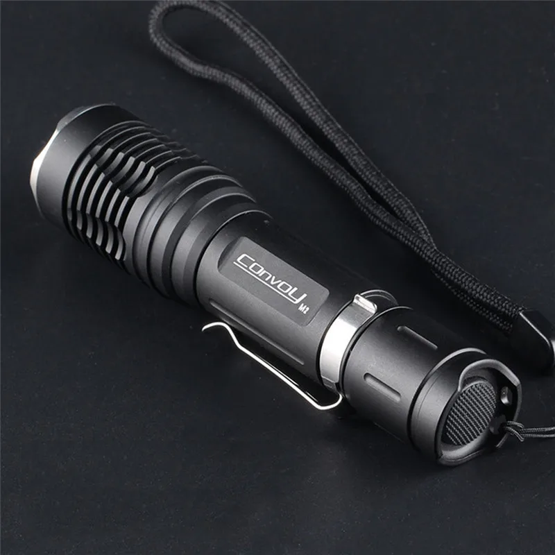 Convoy M2 XP-L, HI светодиодный фонарь 7135*8, тактический, алюминиевый сплав, гладкий отражатель, 18650 аккумулятор, уличные портативные фонари