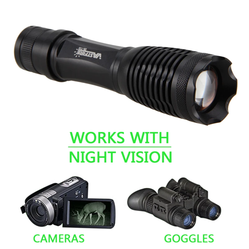 Zoomable Focus 10 Вт 940 нм светодиодный инфракрасный Излучение ИК лампа ночного видения фонарик для использования с устройством ночного видения