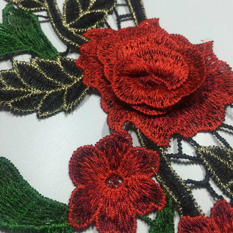 Цветок FFLACELL венецианская Кружевная аппликация на воротник нашивка шею тканевая