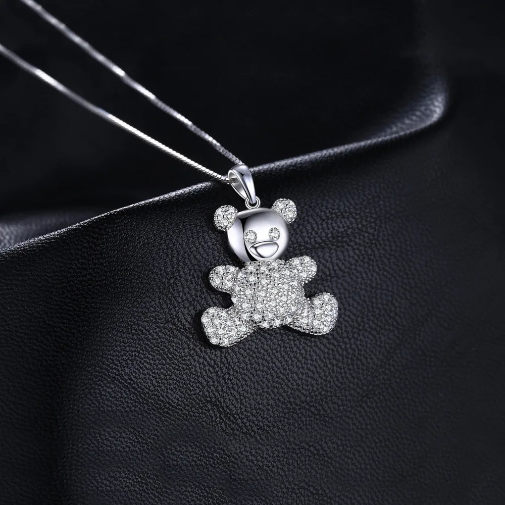 Белый Лена медведь микро проложить 1.1ct кубического циркония 925 пробы серебряный