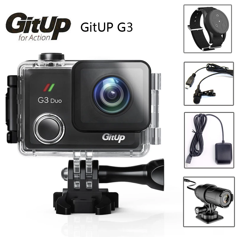 Экшн камера Gitup G3 Duo Git3 WiFi 2K 2160P 2 дюйма сенсорный экран гироскоп 170 градусов