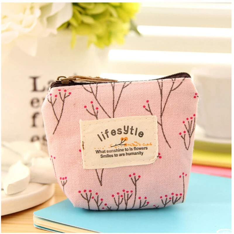 Холщовый кошелек для мелочи женщин милые винтажные бумажники мешки хранения