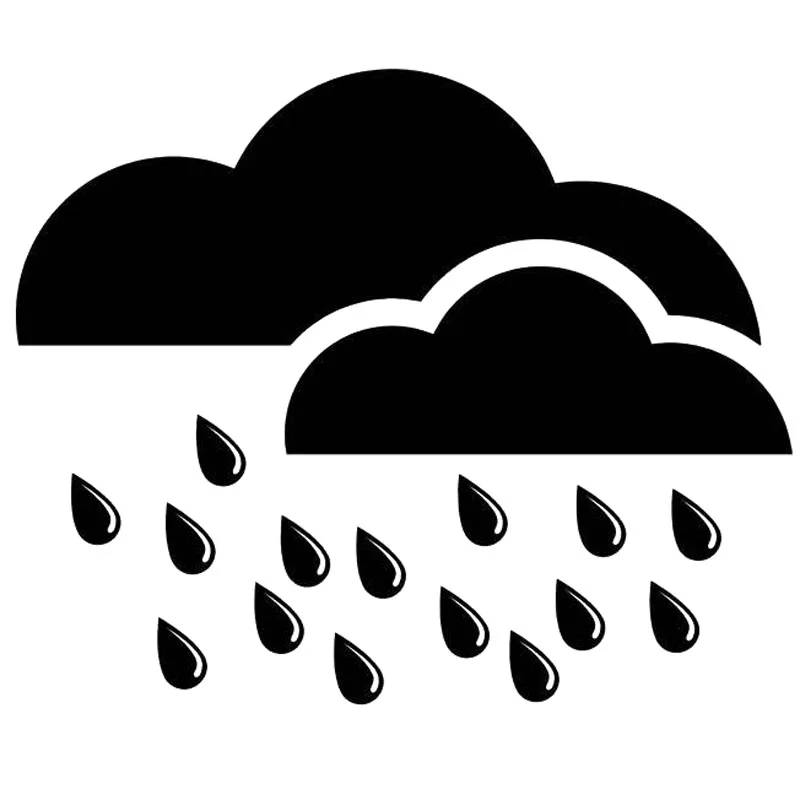 

14.8cm*12.1cm Clouds And Rain Drops Fashion Car Sticker Vinyl Decal Black/Silver S3-6784